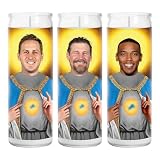 Jared Amon and Dan Campbell Celebrity Candle Set – Handmade Votive Candles – Unique Gift for Lion Fans - Game Day Quarterback - Coach Football Collectible for Detroit Michigan MI Sports Fans