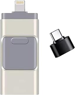 4 in 1 High Speed USB Multi Drive Flash Drive, Flash Drive for iPhone & Photo Stick for Android Phones, Photo Stick Omni for iPhone and Computer (Silver,128GB)