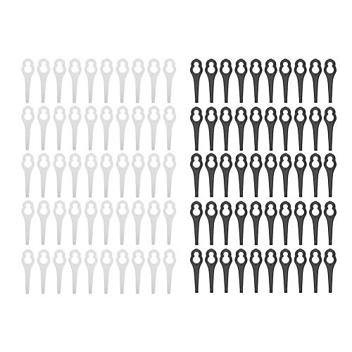 50 PCS Lawn Mower Blade,Plastic Grass Trimmer Blades Lawn Mower Parts for BOSCH ALM 28 30(Black)