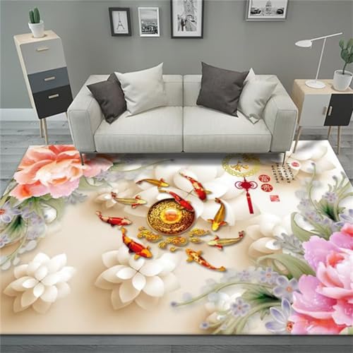 Tapis enfant pour chambre de filles au style fleuri