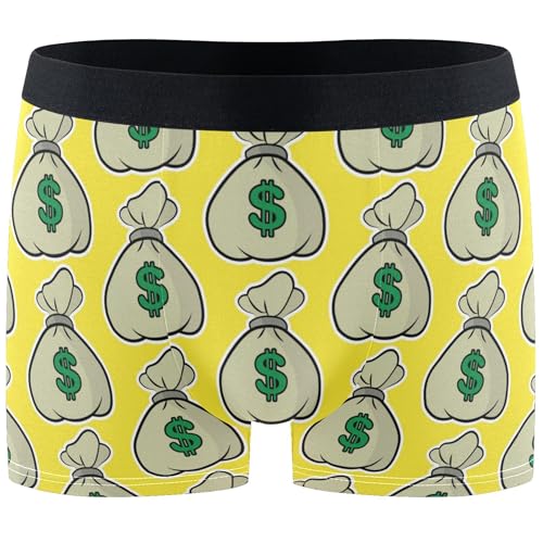 visesunny Men's Boxer Briefs Funny Pink Strawberry Black Spot Cow Skin Soft Breathable Underwear with Stretch Waistband