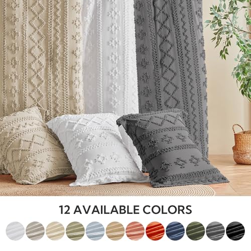 Image of MR&HM Full Size Bed Sheets and Comforter Set Dark Grey, 7 Pieces Tufted Boho Beddding Sets, Farmhouse Style Bed in a Bag with 1 Comforter, 2 Pillow Shams, 2 Pillowcases, 1 Flat Sheet, 1 Fitted Sheet