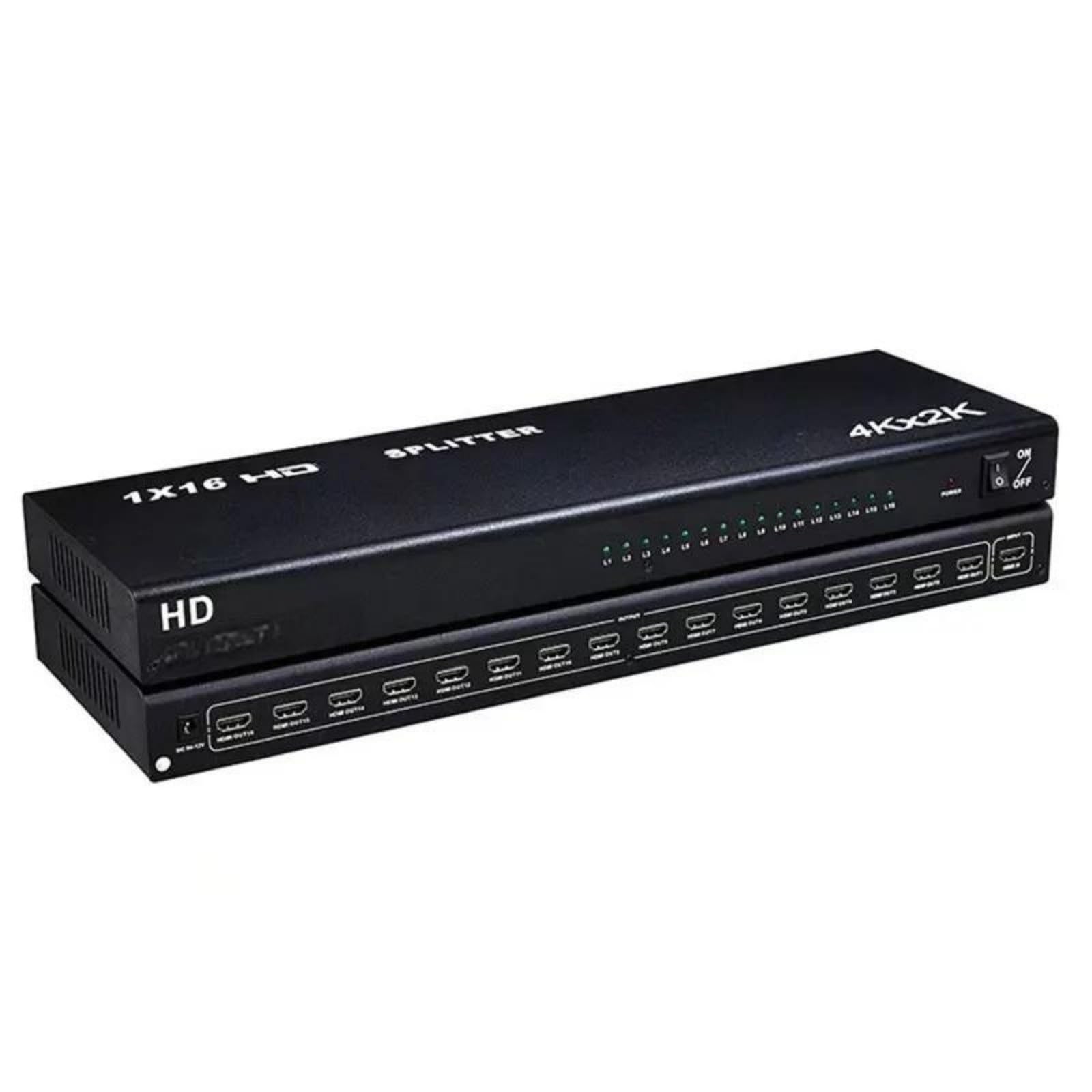 Convertitore distributore Splitter 4K 60Hz 1x16 for HDMI2.0 1080P for videocamera Dvd, Laptop, PC e Monitor TV con Ampia compatibilità, Facile da configurare(4K 30Hz 1X16)