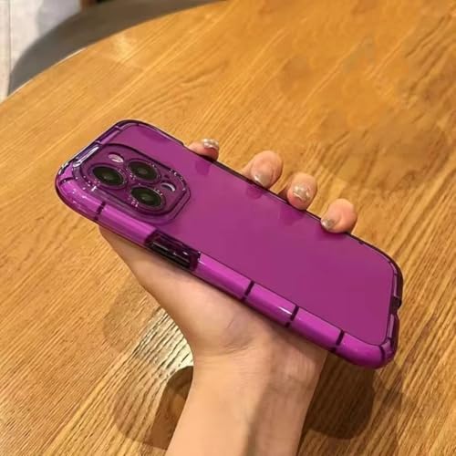 Coque iPhone 14 transparente antichoc violette avec protection arrière lumineuse