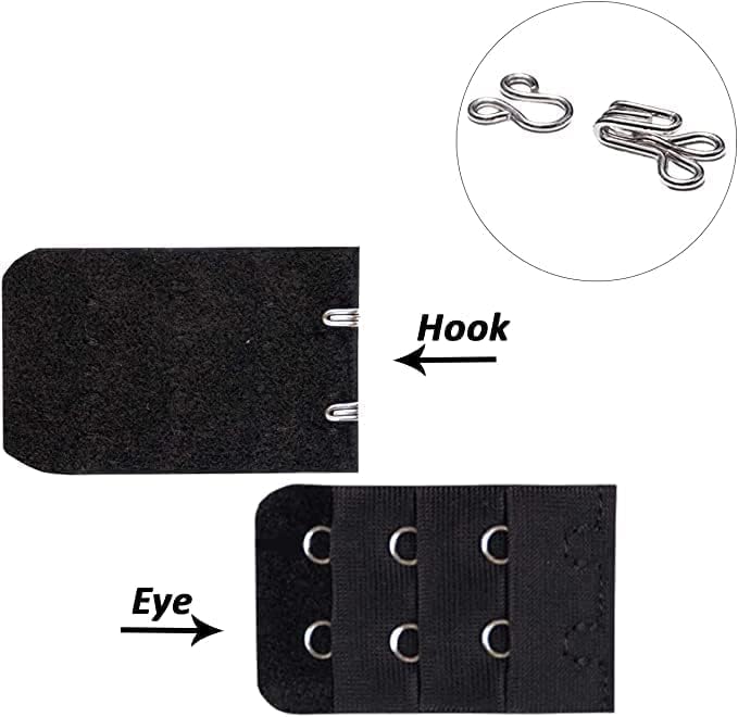 Imported Bra Hooks and Eyes Clothing Sewing 8mm 10mm, Pack of 100 Sets, Silver