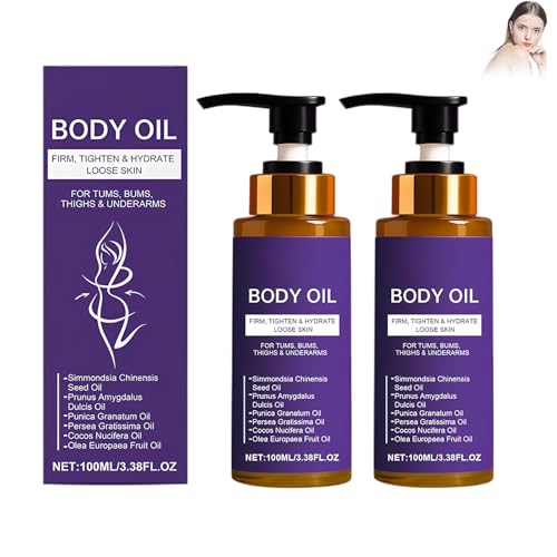 Aceite corporal reafirmante, hidratación intensa para glúteos, muslos y axilas, cuidado reafirmante para zonas flácidas de la piel, fórmula de masaje de absorción rápida, aplicación diaria, 2 unidades