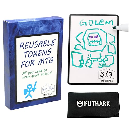 Futhark Dry Erase MTG Tokens Cards Set – Reversible Reusable Double-Sided Universal Tokens Proxy...