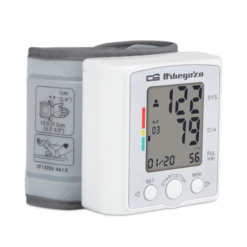 Orbegozo TES 3650 - Tensiómetro de muñeca, medición automÔtica inteligente, muestra la media de las 3 últimas lecturas, detección de latido irregular, Color Negro