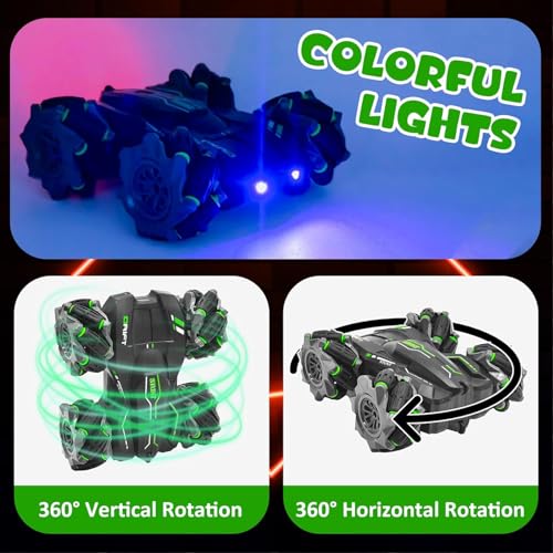 Image of The Flyers Bay 4X4 RC Drift Smoke Stunt Car, 2.4GHz Remote Control 360 Rotating Double-Sided 4WD Racing Car, High-Speed Tumbling Off-Road Climbing Rechargeable RC Car for Kids Boys Girls
