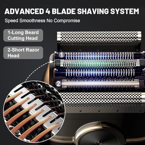 Image of Electric Foil Shavers for Men: 4 Floating Blades & Dual Speed