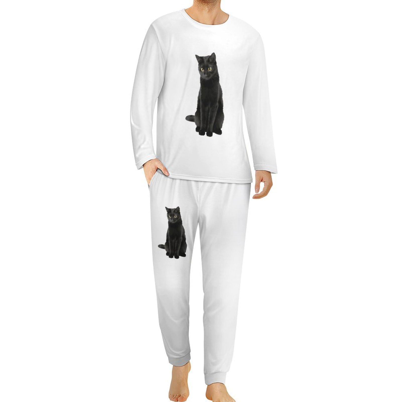 Amazon.co.jp: パジャマ メンズ 猫柄 ねこ 黒猫 かわいい ネコ