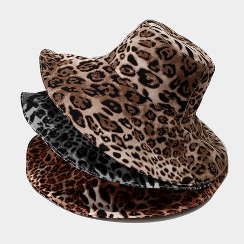 Sombrero de sol leopardado con ala ancha para mujer miniatura 5