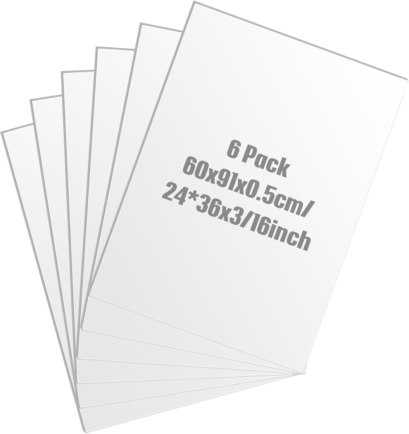 Kathfly 6 Pack Large Foam Boards Bulk 3/16 inch Thickness Giant Foam Core Board Presentation Board Multipurpose Blank Board for Presentation Project Crafts Mounting School Display(24 x 36 Inch,White) White 24 x 36 Inch