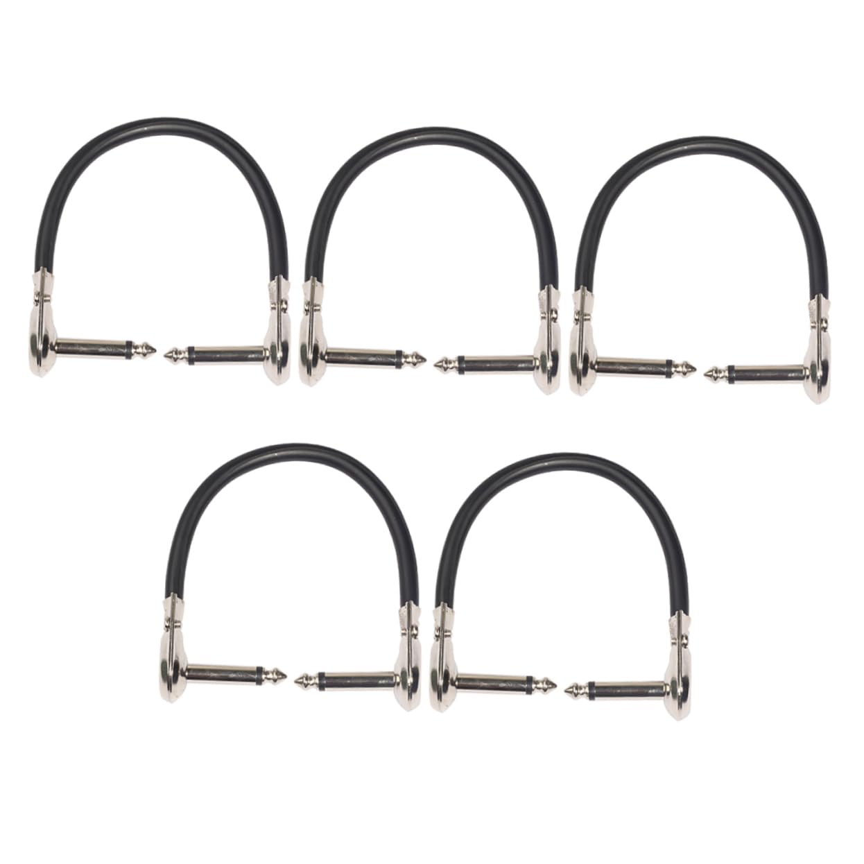 Toyvian Guitar Wire 5pcs Right Angle Patch Cable 6.35mm Male to Male for Electric Guitar and Amp