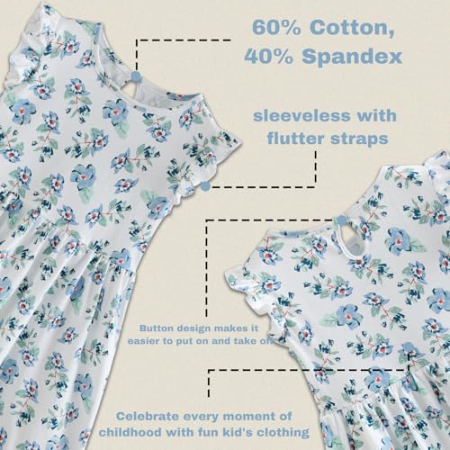 Toddler Girls Dress Ruffle Sleeve Casual Print Dresses Kids Summer Clothes 3-8 Years4