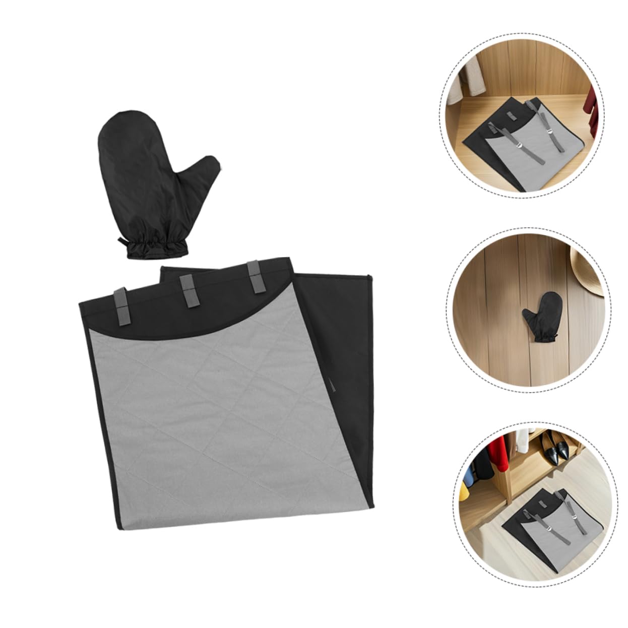 Faltbare Bügelmatte über Tür, Tragbar, für Reisen und Zuhause | Baumwolle, Polyester und Oxford Gewebe mit Dampffestem Handschuh 1 Satz Platzsparende Lösung