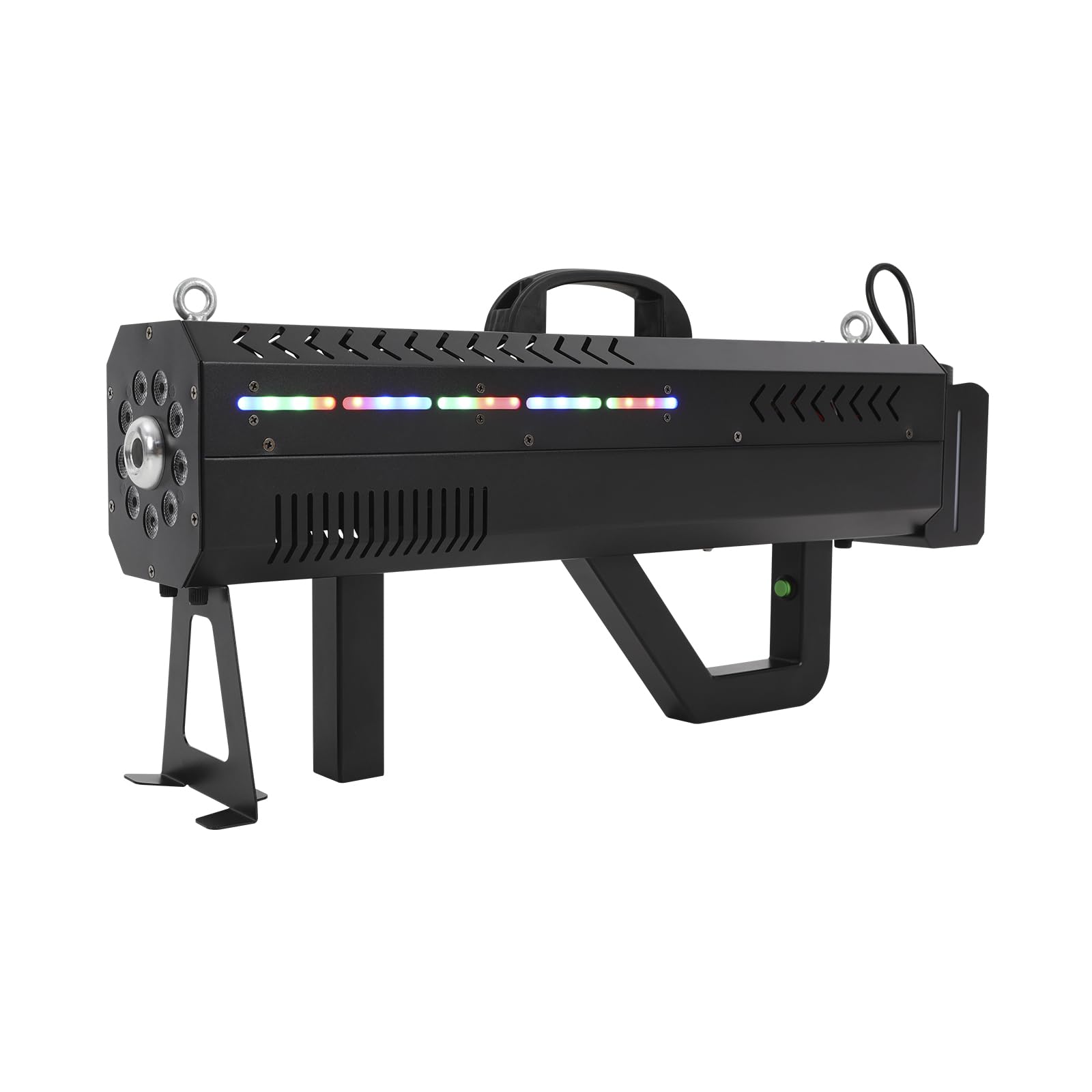 Nebelmaschine 1500W Handnebelmaschine LED Party Nebelpistole 6.3kg | 9x3W RGB LED, 500ml Tank, Tragbar Mit Gurt & Ständer, 3-5m Ausstoßweite