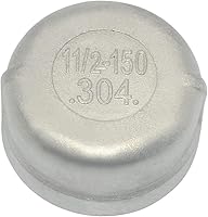 Vista 1 de 1-1/2 "1.5" Cap,NPT hembra roscada de tubería fundida,Acero inoxidable 304