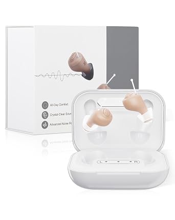AOLIGI OTC Hearing Aids - Noise Reduction Hearing Aids for Seniors, 5 Volume Levels with Comfortable Clear Sound, Invisible in-Ear Design,80-Hour Battery with Portable Charging Case, 2 Modes