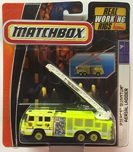 Matchbox Pierce Quantum Aerial Ladder Fire Truck, 1:64 Scale, Green,  Extending Ladder, Kid, Children and Collectors