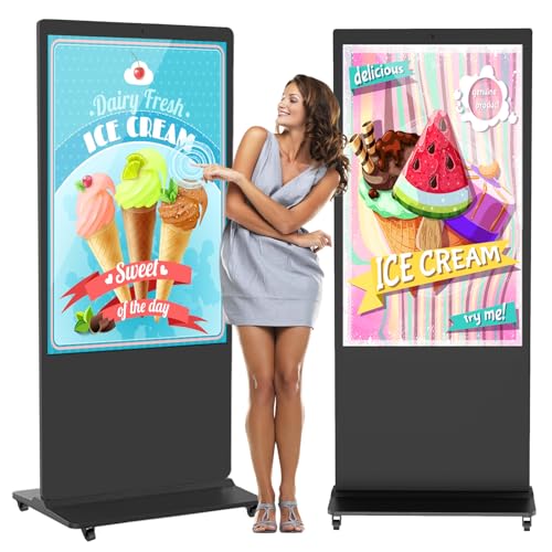 Image of 65 inch 4K Touchscreen Digital Signage Kiosk IPS LCD Display Floor Standing Digital Kiosks Interactive Ad Player with WiFi /HDMI /USB Input Android 11 System Advertising Media Player