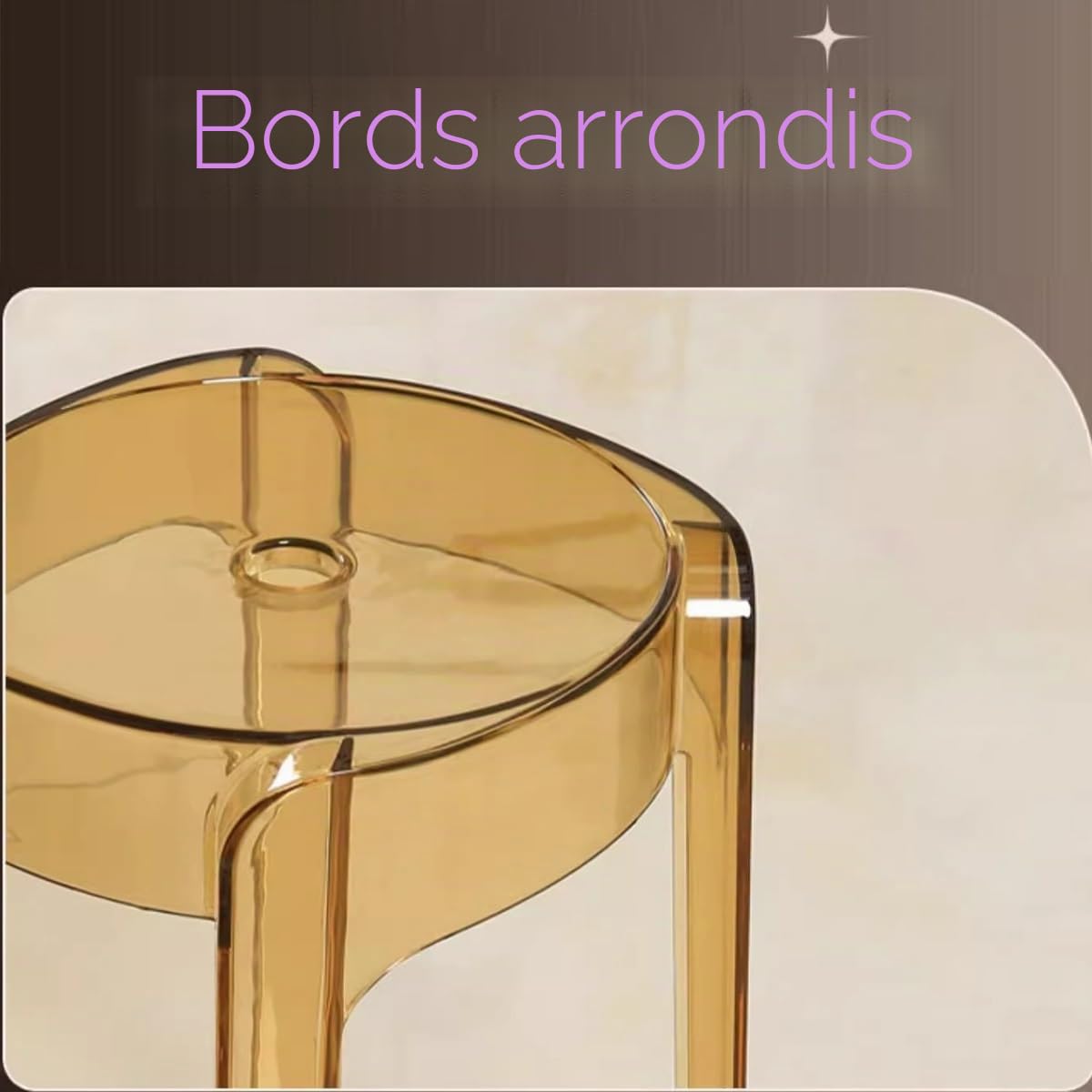 Tabouret Transparent Acrylique Tabourets Hauts 46cm, Moderne Remplacement De Tabouret - Empilables, Tabouret De Café pour Famille Salon (Color : Transparent, Size : 1 PC)