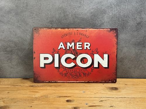 PLAK2L -Plaque Métal Vintage Décorative Biere Picon - 30x20cm