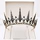 Brautkrone Prinzessin Tiara Stirnband Gothic Chic Hochzeit Tiara für Geburtstag Hochzeit Abschlussball Braut Party Festzug Halloween Weihnachten Kostüm (Schwarz)