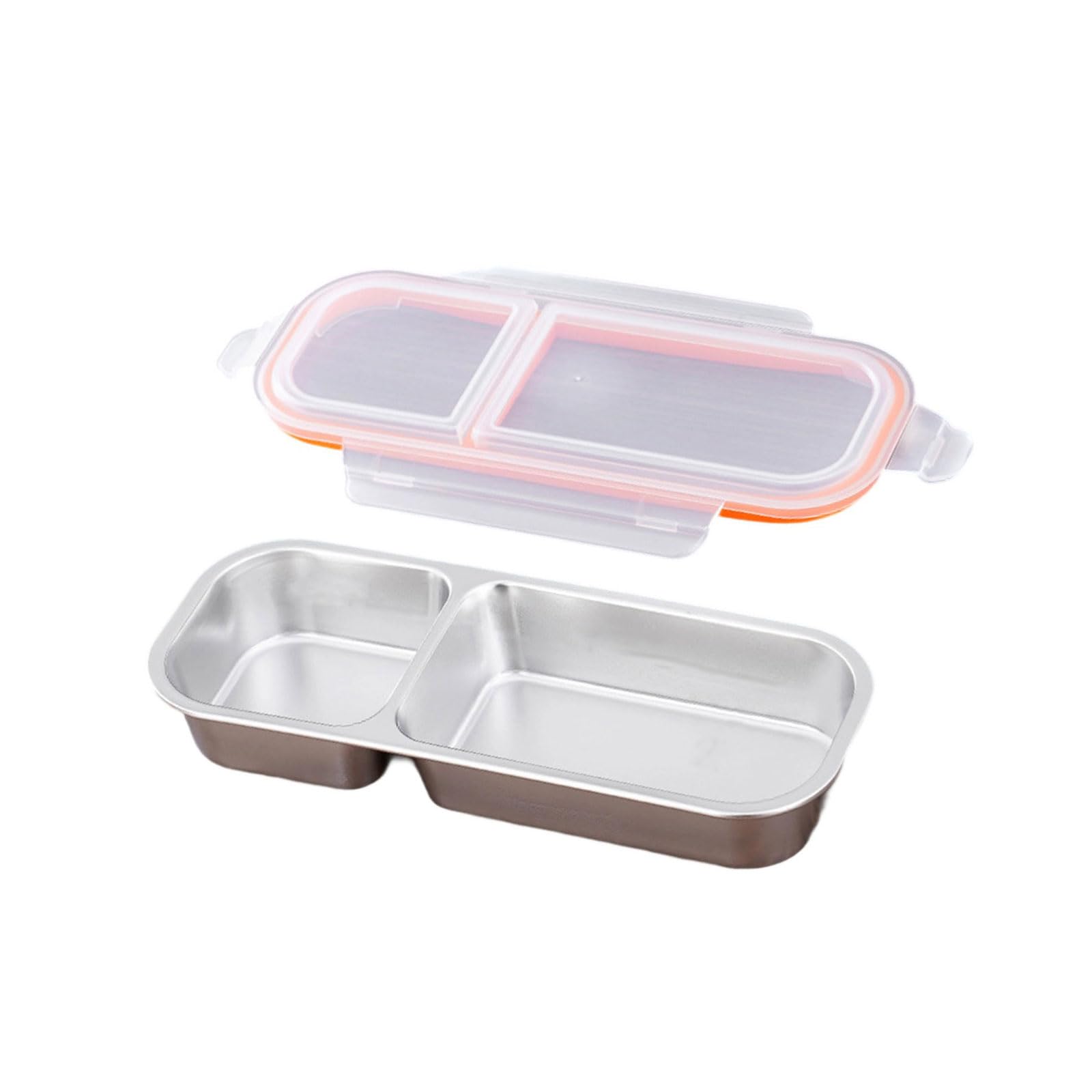 HZBB Stainless Lunch Box Multisection Compartments with Lid Snacks Container for Adults Kids Outdoor Use Compartment Lunch Box