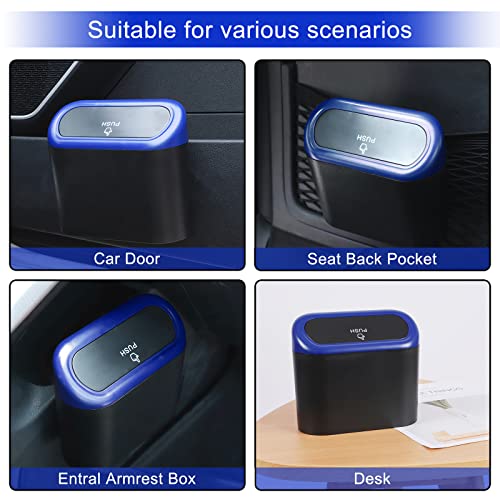 Image of Accmor Car Trash Can with Lid, Vehicle Trash Bin Car Dustbin Garbage Organizer Holder, 2 Pack Portable Hanging Mini Wastebasket Bin Trash Container for Auto Cars, Home, Office