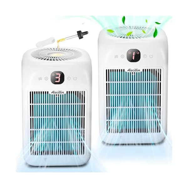 2-Pack Air Purifiers for Home Large Room Up to 908 Sq Ft Each One, HEPA Air Purifiers for Bedroom with Aromatherapy, HEPA Filter for Smoke, Pet Dander, 99.9% of 0.1 Microns Particles