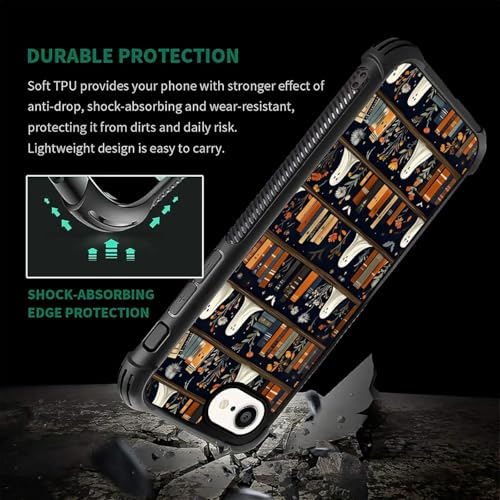 TAMEFOX Case for iPhone 16e,Four Corners with Bumper Shockproof Anti-Slip Anti Drop Protective Case-Halloween Grimoire Ghost - image 2