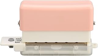Perfurador de Papel de 6 Furos, Perfurador de Papel ABS Material Conveniente Prático Profundidade de Perfuração de 7 Mm para Casa (Rosa)