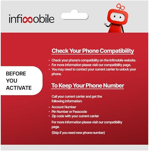Miniatura 7 de $12.6mes  Infimobile Plan ilimitado prepago 6 meses  10 GB de datos de alta velocidad por mes  Conversación y texto de datos ilimitados  Tarjeta SIM