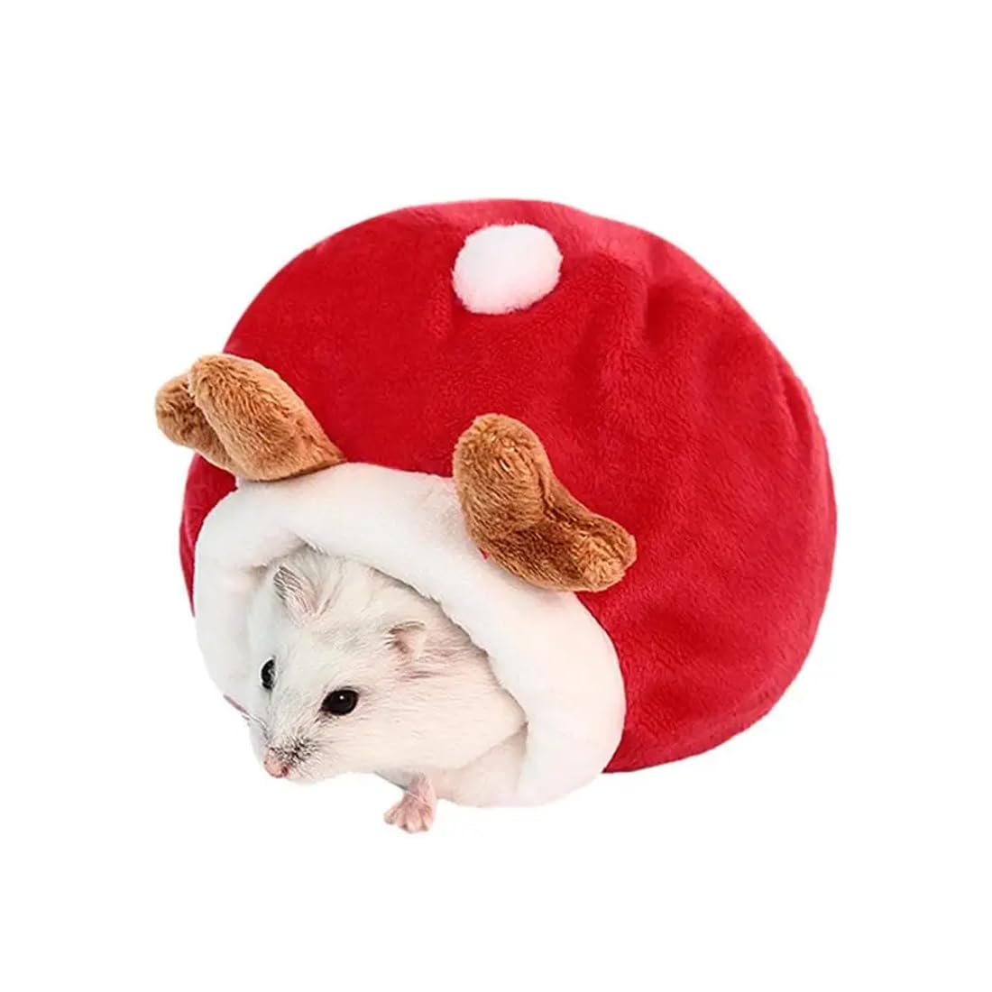 Cama De Hámster, 1 Pieza Mini Hamster Hamaca, Bonito nido antideslizante para hámsteres, mini casa para hámsters suave y cálida, para hámsters enanos, mini rizos y pequeñas mascotas, rojo