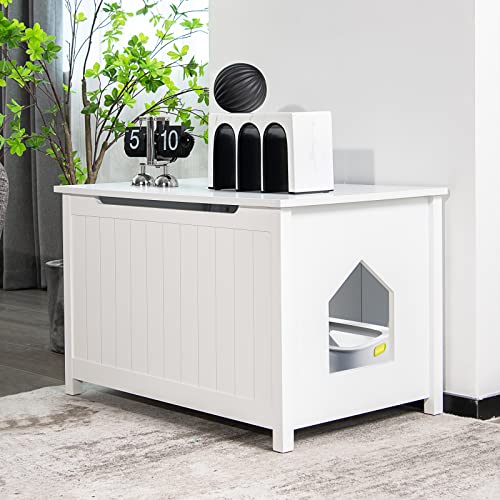 Boîte à litière pour chat premium en bois de pin supportant 50 kg