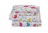 Linen Plus Sheet Set for Girls Dinosaur Pink White Red Purple Yellow Dinosaurs Jurassic Flat Sheet Fitted Sheet and Pillow Cases Full Size New