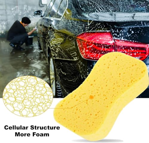 Image of CAR SAAZ Multipurpose Car Wash Sponge (Pack of 2) | Highly Absorbent, Soft, & Scratch-Free, Reusable Cleaning Sponge | for Cars, Bikes, Kitchen, Bathroom, Glass & Household Surfaces