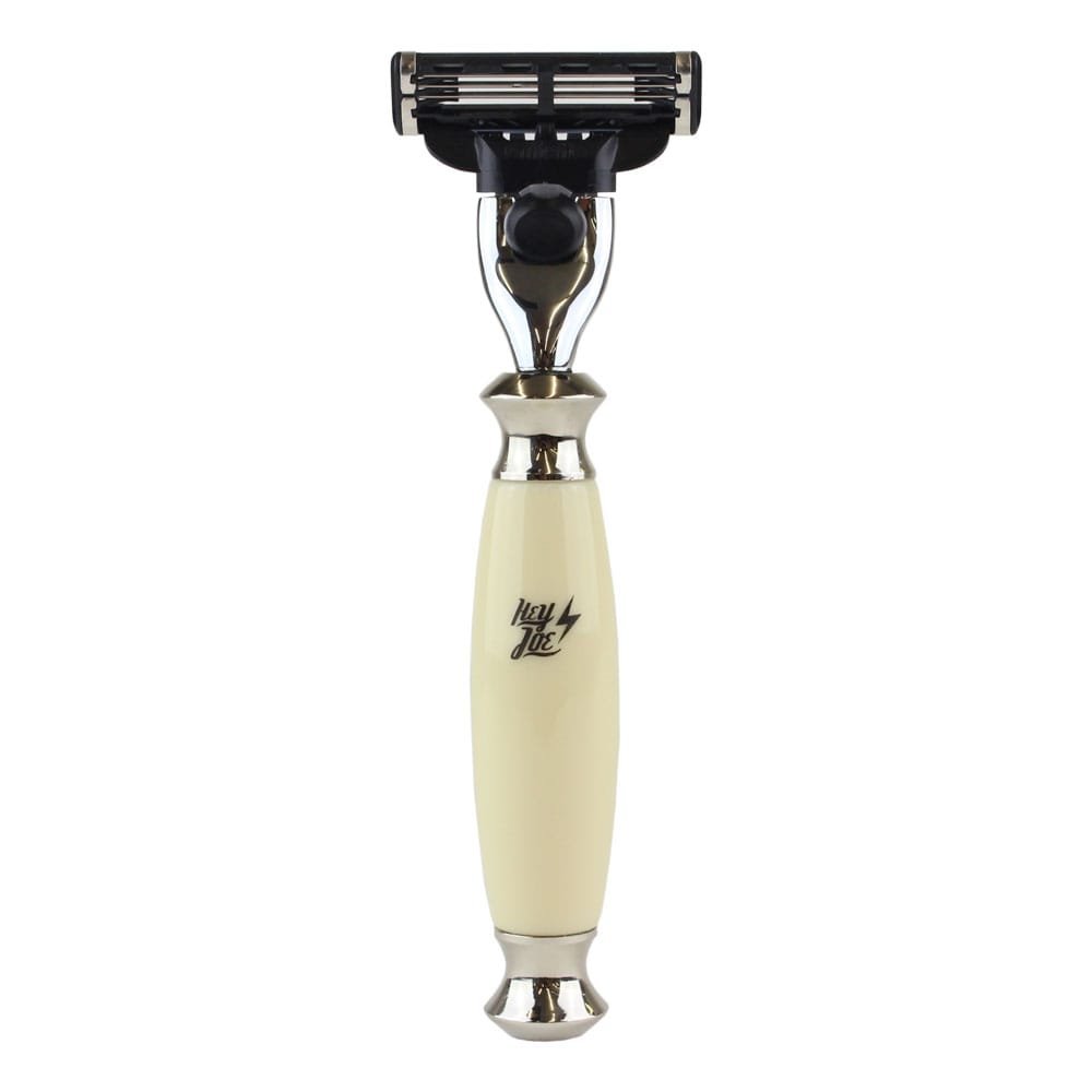 HEY JOE! - Premium Razor | Maquinilla Clásica de Afeitar Hombre Color Marfil - Compatible con Cuchillas Gillette® Mach 3
