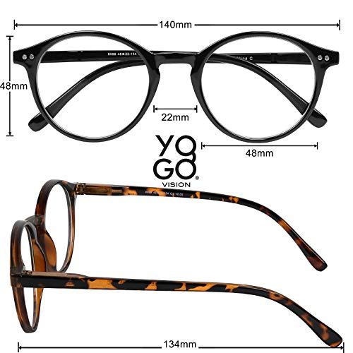Image of Yogo Vision Blue Light Blocking Glasses Men Women Computer Anti Eyestrain Glasses Round Frame Blue Light Blocker Eyeglasses