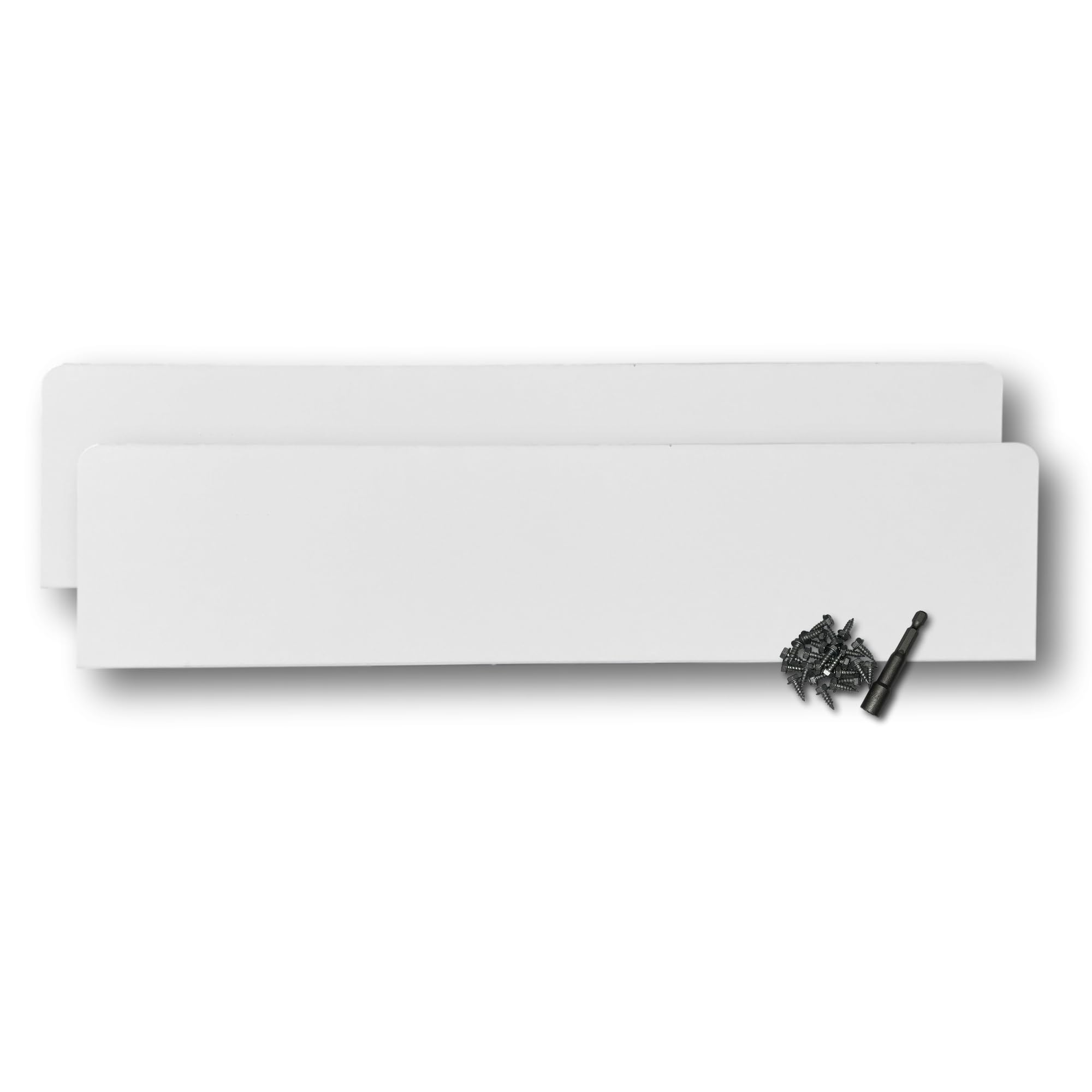 Eagle 1 Rain Gutter Valley Splash Guards, Straight or Bent (2 Per Order) Includes Screws and 1/4" Bit Driver (Oversized Straight, White)