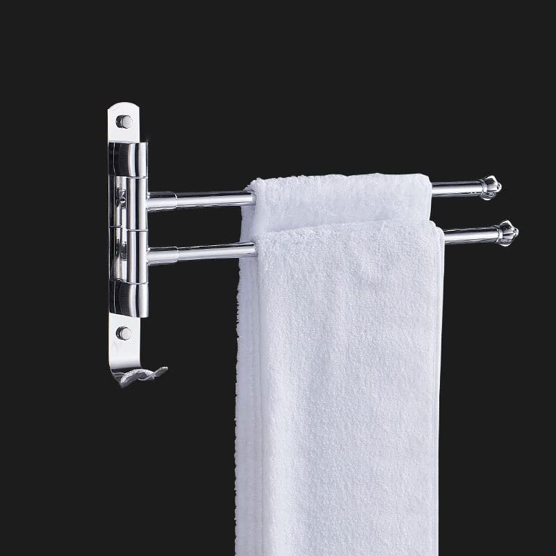 Porte-serviettes mural haut de gamme en acier inoxydable durable avec étagère pivotante