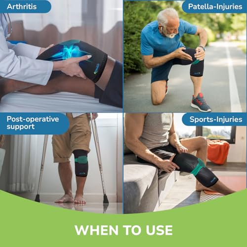Image of EverActiv Premium Knee Support for Women, Men & Eleders | Premium Compression Sleeve for Arthritis & Knee Pain Relief, Full Day Comfort & Post-Surgery Recovery (Size: Small, 1 Piece)