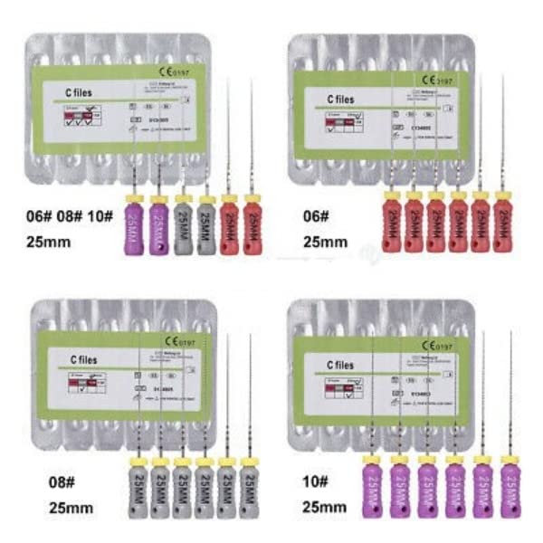 Dental Endodontics C File Endo Root Canal Hand Use File(6Pcs/Pack)(21Mm,12.5)