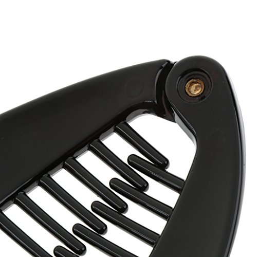 Presilha de cabelo estilo banana feminina com pente - Preta