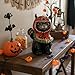Blue Sky Clayworks Cat with Pumpkinhead Hat Figurine, Ceramic, 6.25