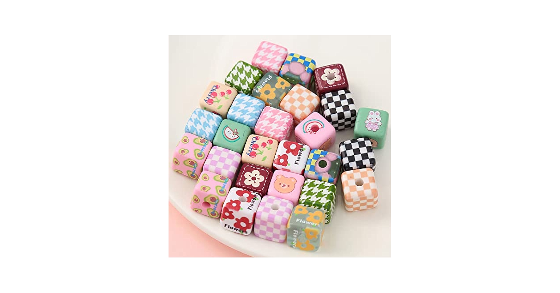 雑貨、ビーズなど Amazon.co.jp: Decoendiy アクリルスクエアビーズ50個 16mm