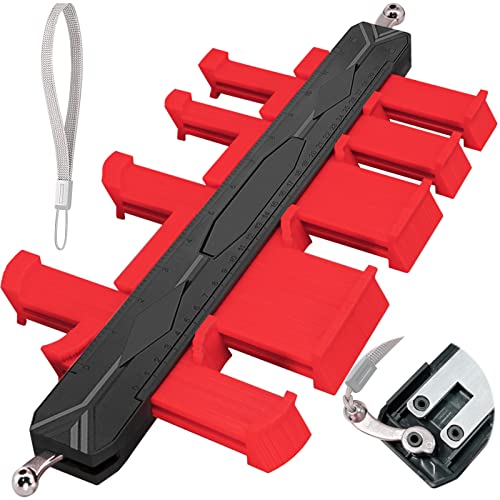 12"Contour Gauge with Metal Lock,Large Widen Profile Gauge with Aluminum Core-Smooth Use,Contour Gauge Shape Outline Tool with Dual Locks-Lock Securely,Contour Duplicator Thin Pins-Copy Precisely