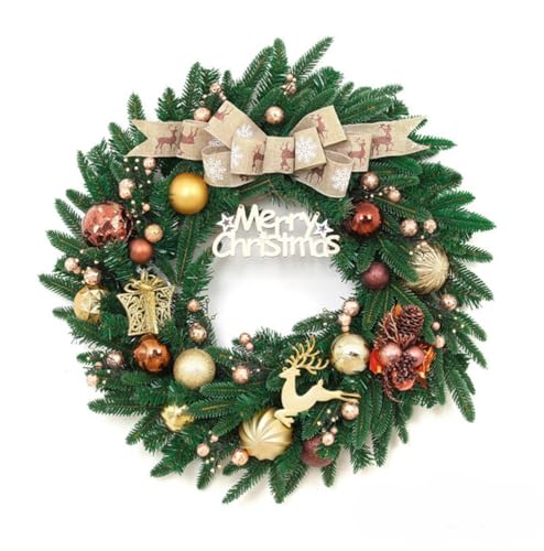 Generisch Weihnachtskranz, 50 cm Künstlicher Türkranz mit Kugeln,...