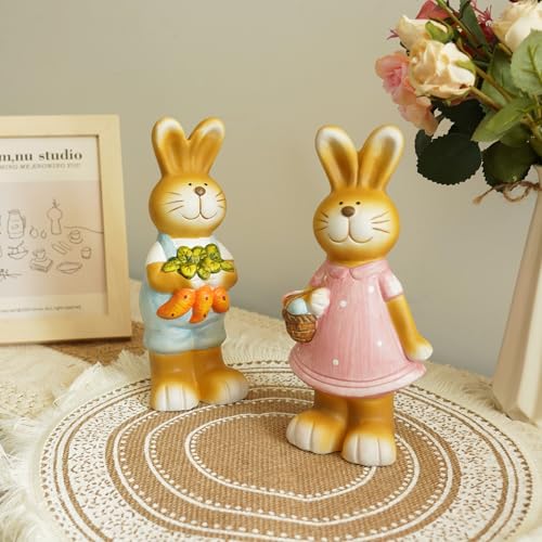 Homemory-2PC-Bunny-Decor-Rabbit-Figurines-Easter-Statues-Set-of-2-for-Spring-Tabletop-Decor-Decorations-Outdoor-Garden-82-Inches Homemory 2PC Bunny Decor Rabbit Figurines Easter Statues Set of 2 for Spring Tabletop Decor Decorations Outdoor Garden 82 Inches